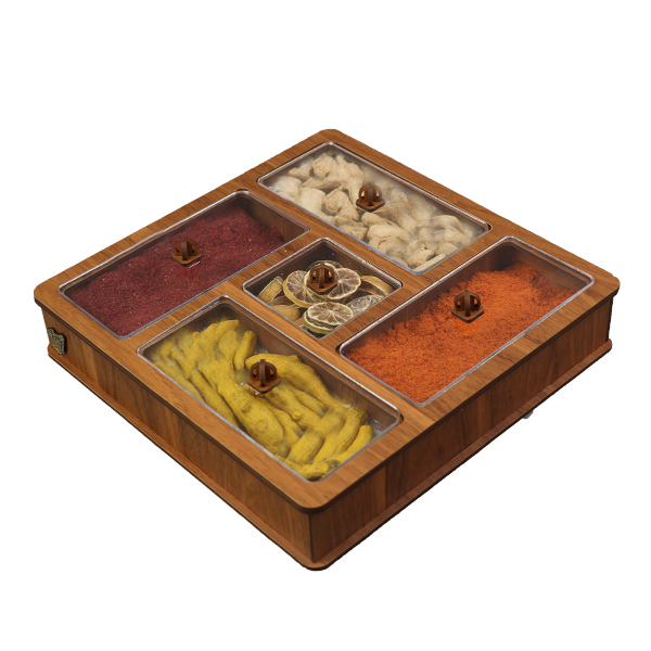 جعبه چوبی برش لیزری دمنوش لوکس باکس