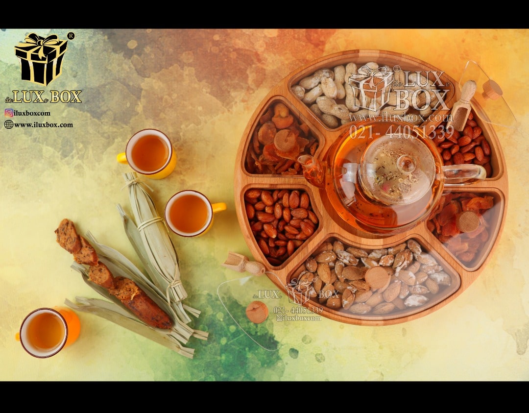 سینی چوبی تنقلات لوکس باکس