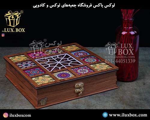جعبه چوبی برش لیزری اکسسوری لوکس باکس