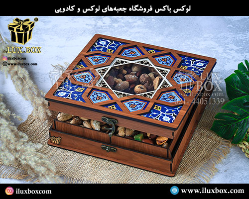جعبه چوبی برش لیزری لوکس باکس