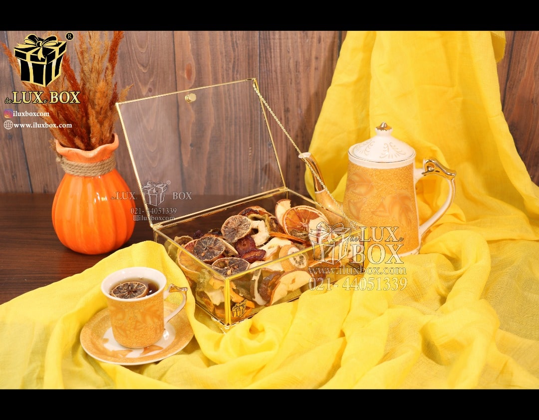 جعبه شیشه ای دمنوش لوکس باکس