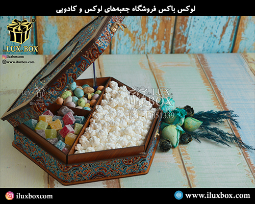جعبه چوبی برش لیزری تنقلات لوکس باکس