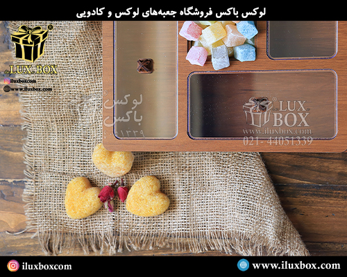 جعبه چوبی برش لیزری تنقلات لوکس باکس