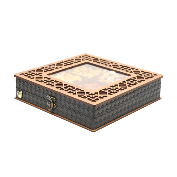 جعبه چوبی برش لیزری دمنوش لوکس باکس
