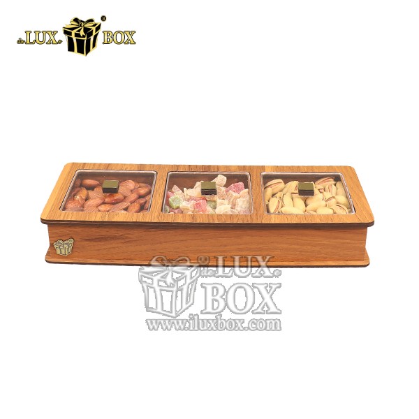جعبه چوبی پذیرایی آجیل و خشکبار لوکس باکس کد LB20-0