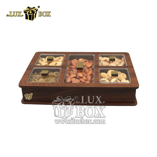 جعبه پذیرایی آجیل و خشکبار چوبی لوکس باکس کد LB22-1