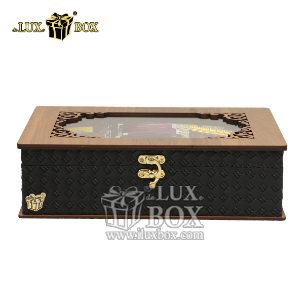 جعبه دمنوش پذیرایی چای کیسه ای تی بگ چرم چوبی لوکس باکس کد LBL63 , جعبه ، جعبه چوبی ، جعبه دمنوش ،جعبه پذیرایی دمنوش، جعبه چوبی پذیرایی ،جعبه پذیرایی ، جعبه ارزان دمنوش،جعبه پذیرایی و دمنوش ، جعبه کادویی دمنوش