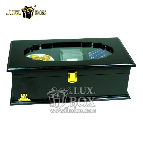 جعبه نفیس دمنوش پذیرایی چای کیسه ای تی بگ چوبی لوکس باکس  کد LB105-B