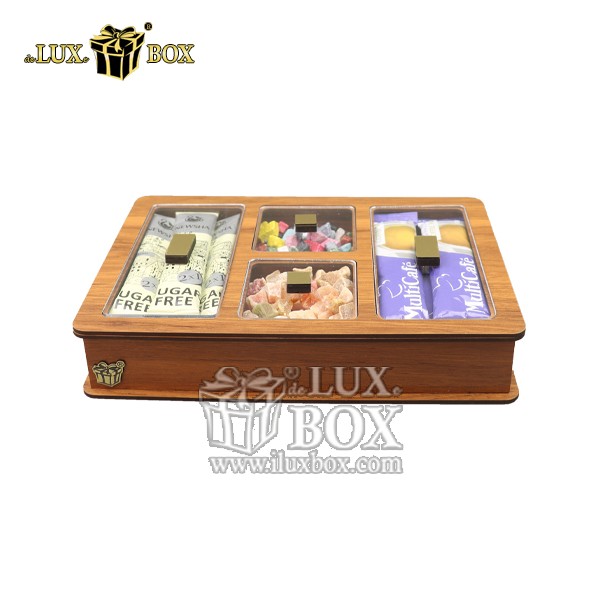 جعبه دمنوش پذیرایی چای کیسه ای تی بگ  چوبی لوکس باکس کد LB21-0