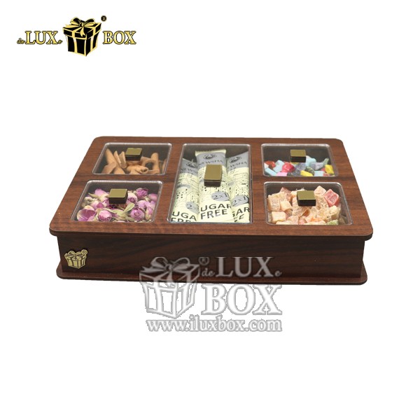 جعبه دمنوش پذیرایی چای کیسه ای تی بگ  چوبی لوکس باکس کد LB22-1