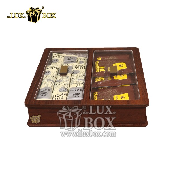 جعبه دمنوش پذیرایی نسکافه چوبی لوکس باکس کد LB24-1