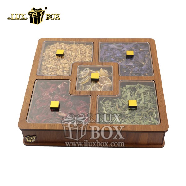 جعبه دمنوش پذیرایی چوبی لوکس باکس کد LB27-0