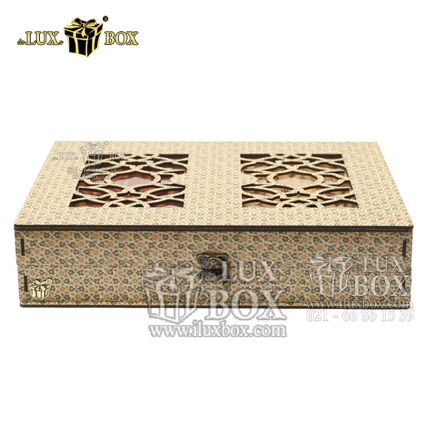 جعبه کادو آجیل خشکبار  پذیرایی چوبی لوکس باکس کد LB027