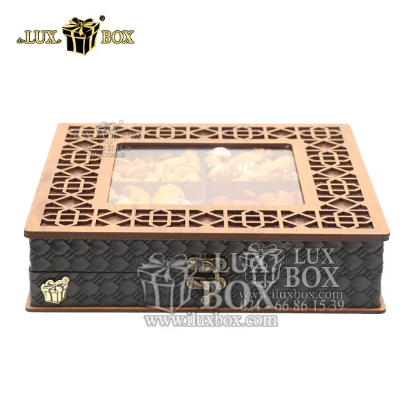 جعبه آجیل خشکبار پذیرایی چوبی مدل چرم لوکس باکس کد LB043 , آجیل و خشکبار ،جعبه آجیل و خشکبار،بسته بندی آجیل،جعبه ارزان آجیل، جعبه چوبی ارزان،آجیل کادویی، جعبه آجیل کادویی،جعبه شیک ،جعبه پذیرایی