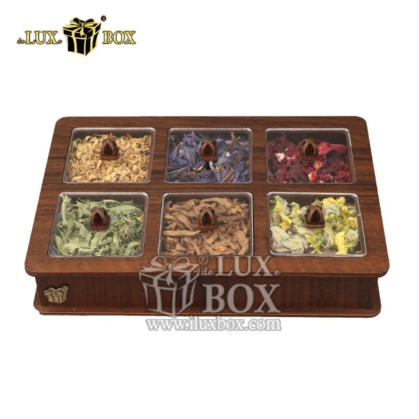 جعبه دمنوش پذیرایی چای کیسه ای تی بگ چوبی لوکس باکس کد LB11-11