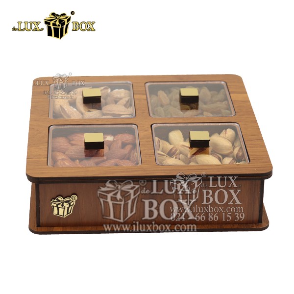 جعبه پذیرایی آجیل و خشکبار چوبی لوکس باکس کد LB18-0