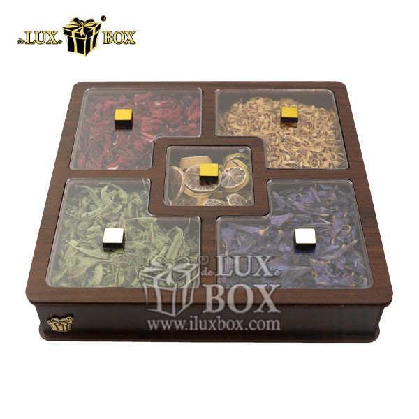 جعبه دمنوش پذیرایی چوبی لوکس باکس کد LB27-1