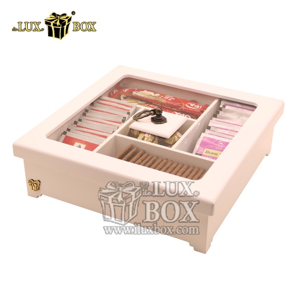 جعبه نفیس دمنوش پذیرایی تی بگ لوکس باکس کد LB120-W , جعبه ، جعبه چوبی ، جعبه دمنوش ،جعبه پذیرایی دمنوش، جعبه چوبی پذیرایی ،جعبه پذیرایی ، جعبه ارزان دمنوش،جعبه پذیرایی و دمنوش ، جعبه کادویی دمنوش