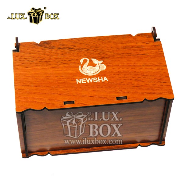 جعبه دمنوش چوبی مدل نیوشا لوکس باکس کد NB105 گردویی