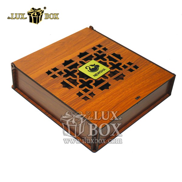 جعبه دمنوش چوبی مدل نیوشا لوکس باکس کد NB113 گردویی