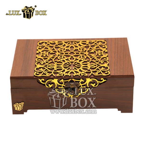 جعبه هدیه آجیل و خشکبار چوبی لوکس باکس کد LB050