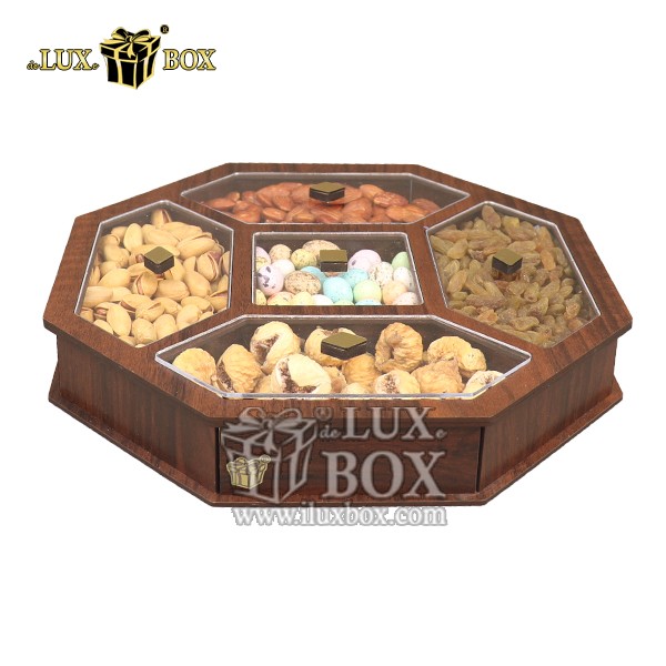 جعبه پذیرایی آجیل و خشکبار چوبی لوکس باکس کد LB23-1 , لوکس باکس،جعبه ، جعبه آجیل، جعبه آجیل و خشکبار،آجیل، خشکبار،بسته بندی آجیل،جعبه ارزان،جعبه ارزان آجیل، جعبه چوبی ارزان،آجیل کادویی