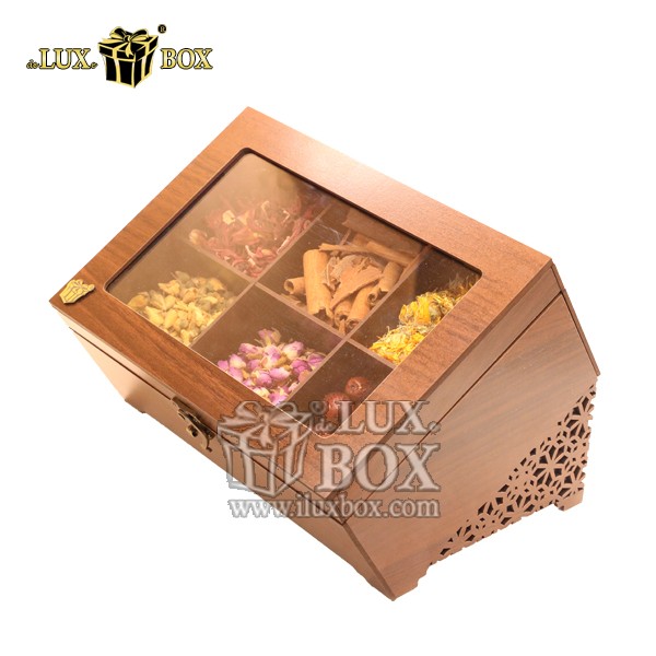 جعبه پذیرایی دمنوش چای کیسه ای مدل پایه دار لوکس باکس کد LB324-1