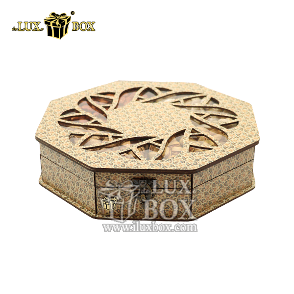جعبه کادو آجیل خشکبار  پذیرایی چوبی لوکس باکس کد LB021