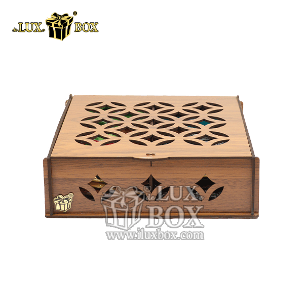 جعبه دمنوش پذیرایی چای کیسه ای تی بگ چوبی لوکس باکس کد LB030