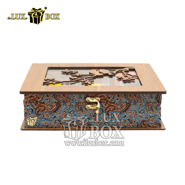 جعبه دمنوش پذیرایی چای کیسه ای تی بگ  ترمه چوبی لوکس باکس کد LB63