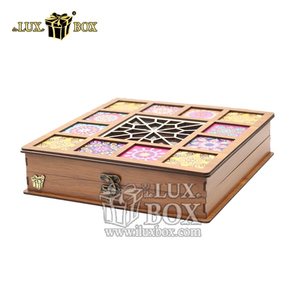 جعبه چوبی لیزر کات طرح سنتی مغزیجات لوکس باکس کد LB042