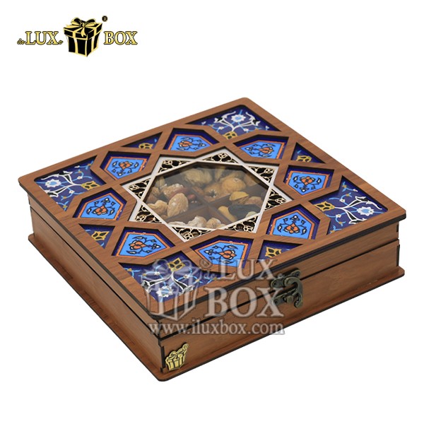 جعبه چوبی سنتی برش لیزری تنقلات لوکس باکس کد LB052