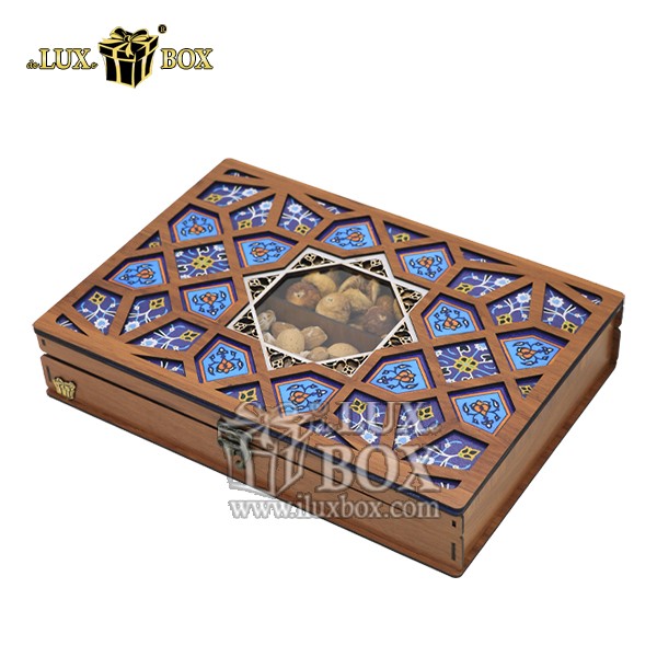 جعبه برش لیزری چوبی شکلات تنقلات مدل سنتی _ کلاسیک لوکس باکس کد LB053