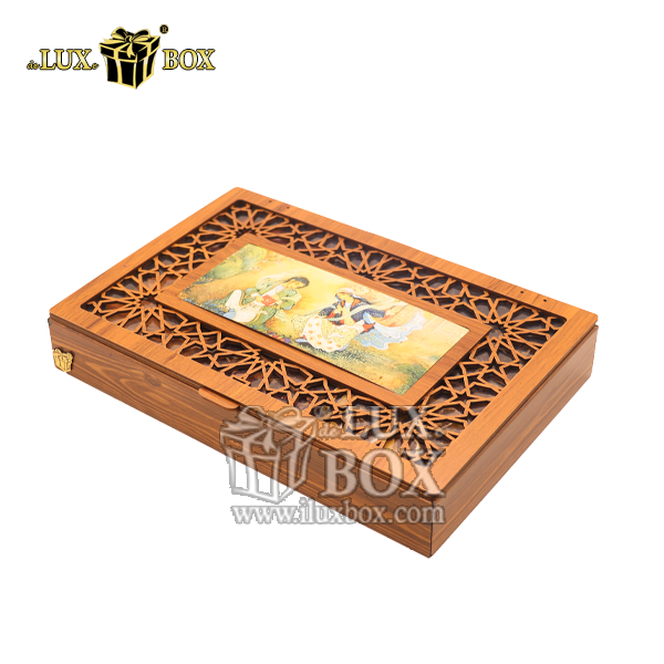 جعبه چوبی برش لیزری پی وی سی (PVC) طرح سنتی لوکس باکس کد LB655