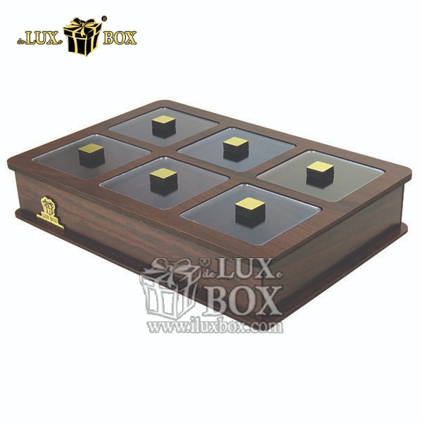 جعبه چوبی برش لیزری مستعطیلی شکلات کوکی لوکس باکس کد LB11_1