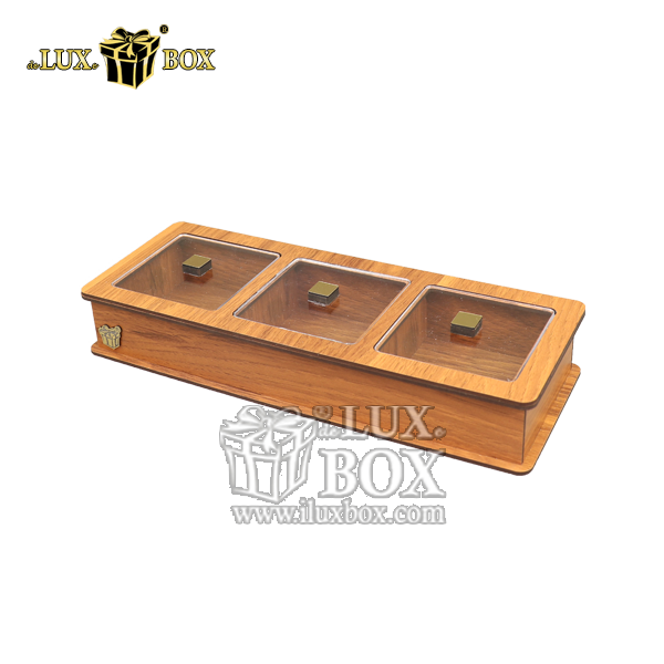 جعبه چوبی برش لیزری مستعطیلی میوه خشک لوکس باکس کد LB20-0