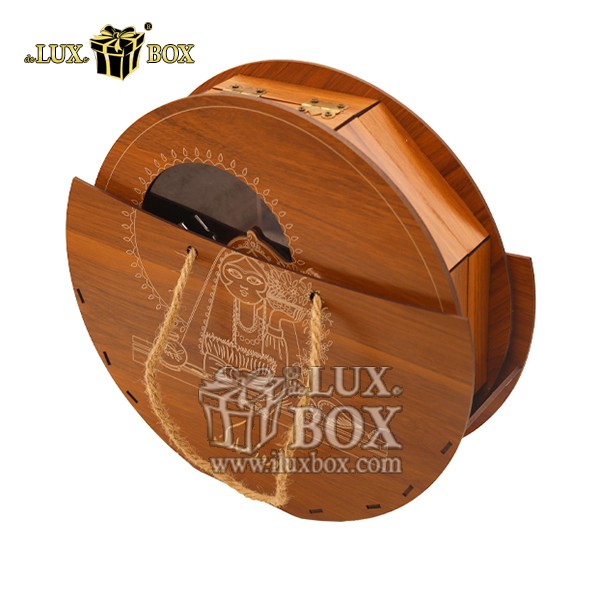 جعبه چوبی لیزر کات تنقلات شکلات نوروزی طرح خاتون لوکس باکس کد Noruz01