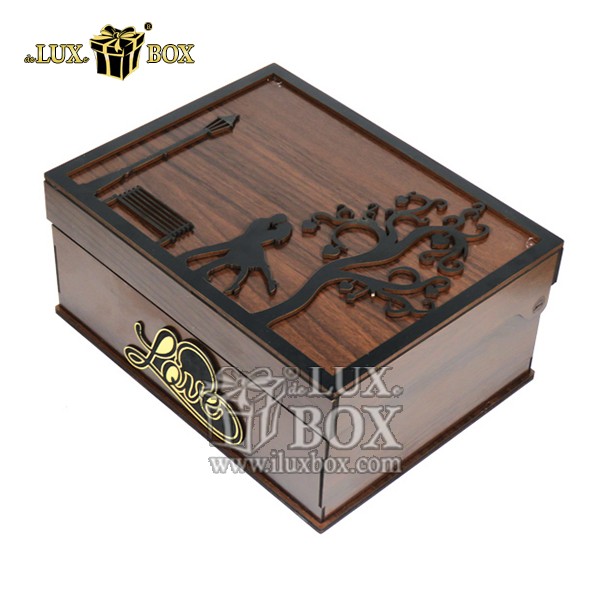 جعبه چوبی برش لیزری کلاسیک ارمغان گل لوکس باکس کد LB271