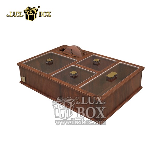جعبه چوبی برش لیزری شکلات کوکی مستعطیلی لوکس باکس کد LB25-0