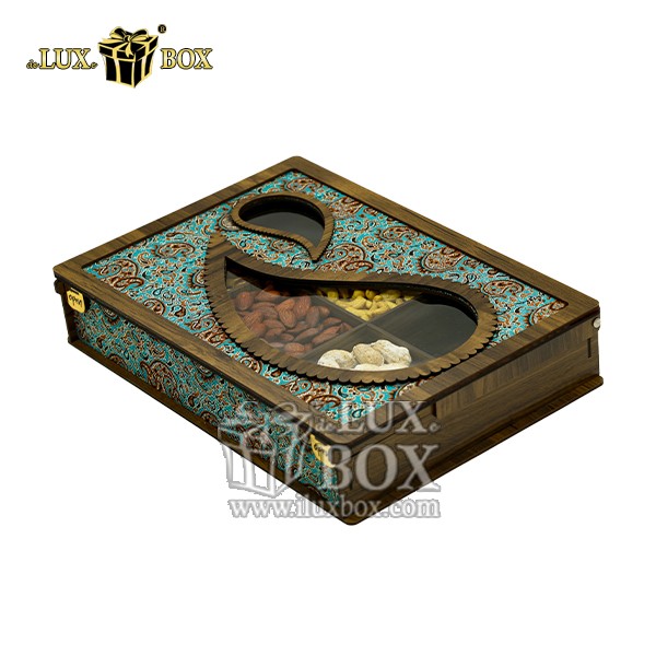 جعبه اقتصادی چوبی ترمه آجیل لوکس باکس کد LB051-E